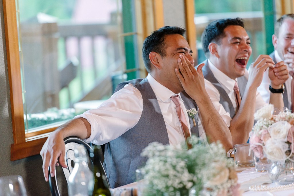 Speeches fun reactions Golden BC wedding photos