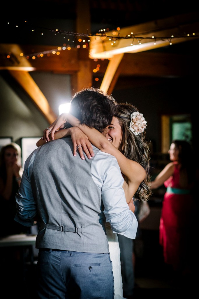 Bride and groom's first dance at Heather Mountain Lodge wedding